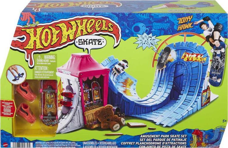 Hot Wheels Skate Amusement Park Skate Set – Mit Tony Hawk Fingerboard & Skate-Schuhen