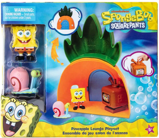 SpongeBob Schwammkopf Pineapple Lounge Mini Playset – mit SpongeBob & Gary Figuren (4 cm)