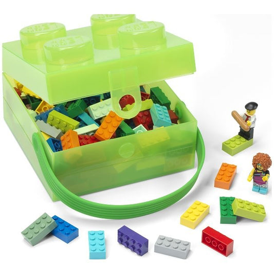 Transparente grüne LEGO-Lunchbox mit Tragegriff