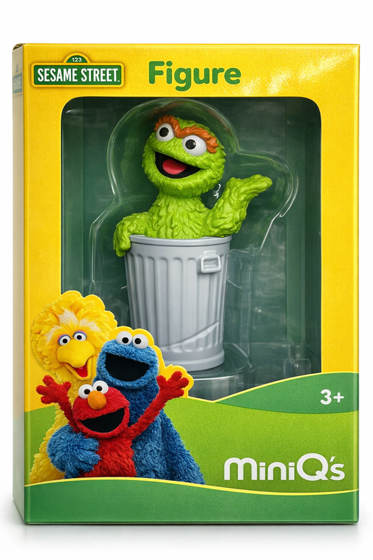 Sesamstraße Mini Q Figur Oscar – ca. 8 cm Sammelfigur | Oscar aus der Tonne