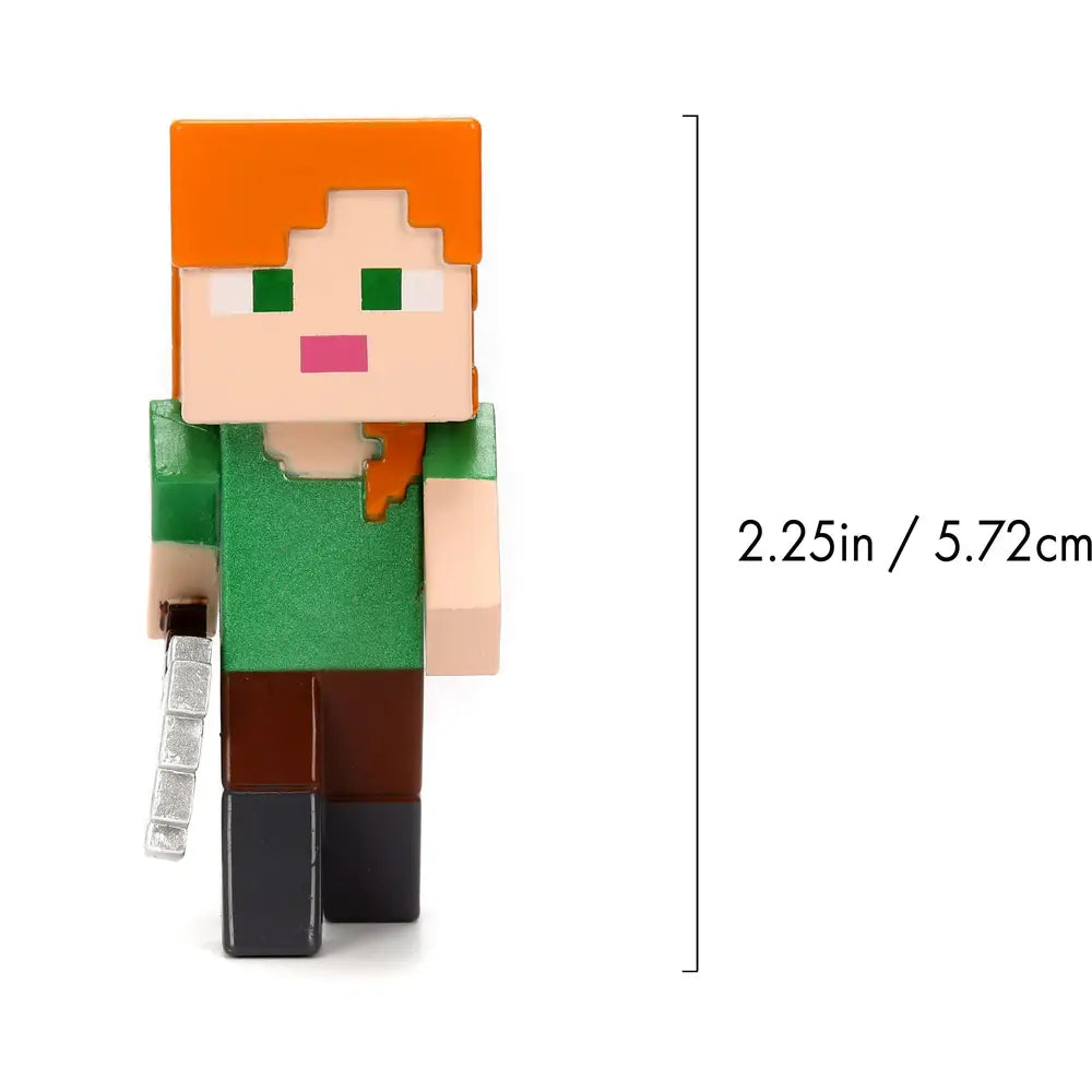 Minecraft Alex mit Axt Sammelfigur 6,5 cm – Die-Cast Metallfigur | Jada Toys Wave 4