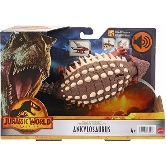 Mattel Jurassic World Roar Strikers Ankylosaurus – Action-Figur mit Brüll- & Angriffsbewegung