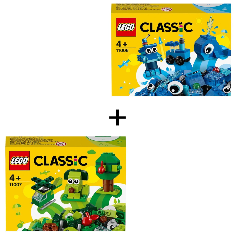 🎨 LEGO Classic Kreativ-Set Doppelpack – Blau & Grün (11006 + 11007)