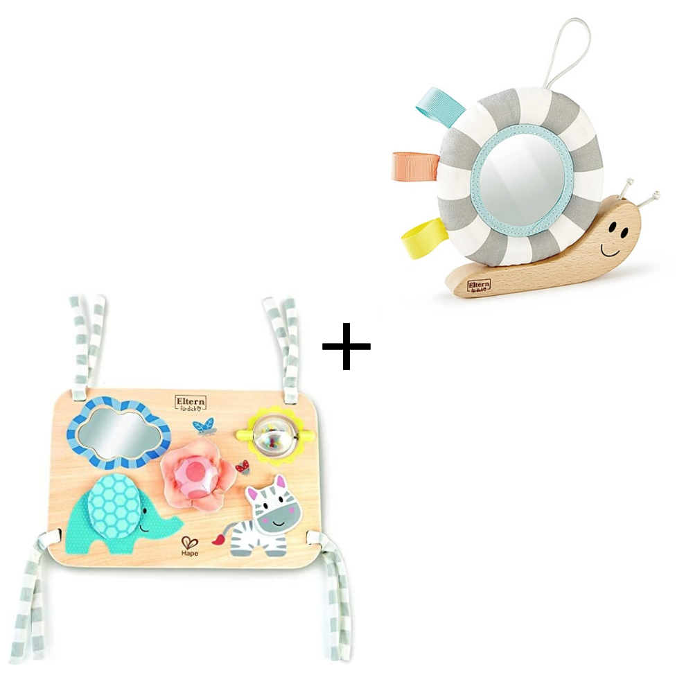 🐌🐘 Hape Baby-Sinnes-Set – Hängeschnecke Hedi & Freundeboard Felix