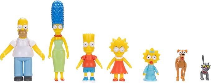 Die Simpsons Minifiguren 7er-Pack – 7 Sammelfiguren à 6 cm in Fensterbox