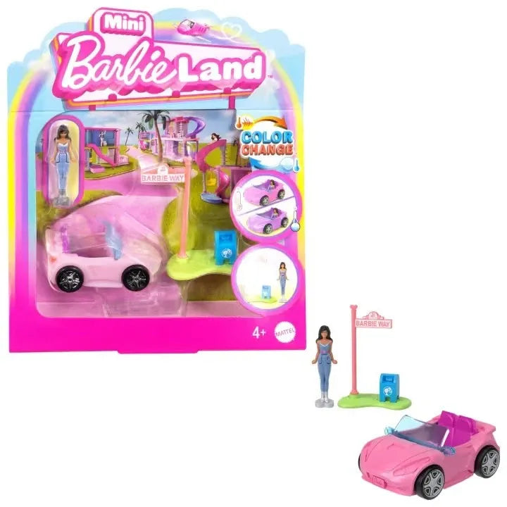 Barbie Mini‑BarbieLand – Puppe & Cabrio Set, Mini‑Format