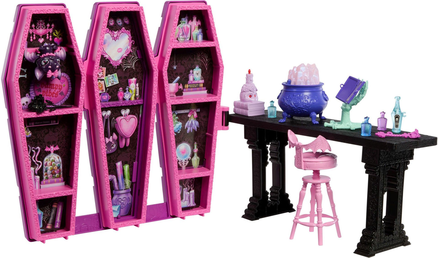 Monster High Draculaura Geheimnis Spielset – Zubehör Set ohne Puppe | Versteck & Accessoires