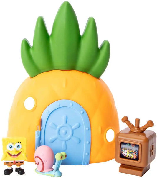 SpongeBob Schwammkopf Pineapple Lounge Mini Playset – mit SpongeBob & Gary Figuren (4 cm)
