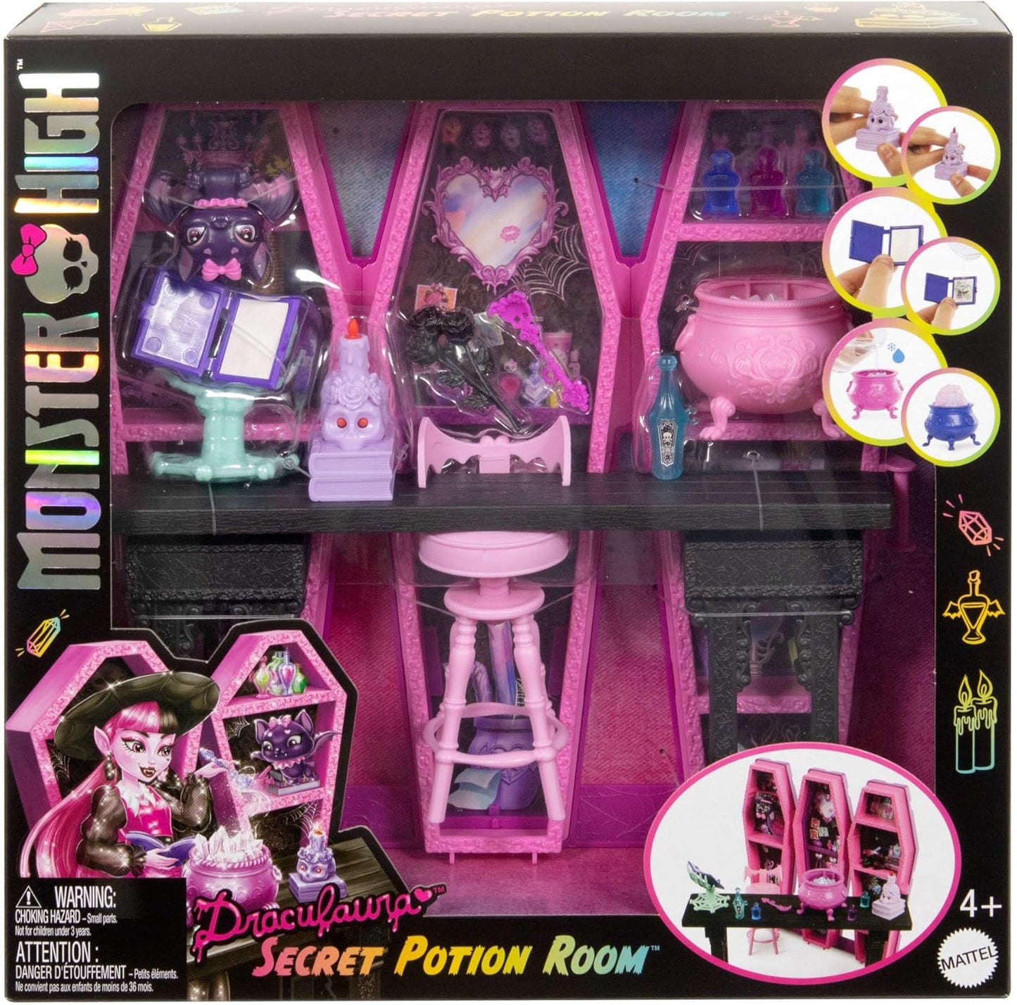 Monster High Draculaura Geheimnis Spielset – Zubehör Set ohne Puppe | Versteck & Accessoires
