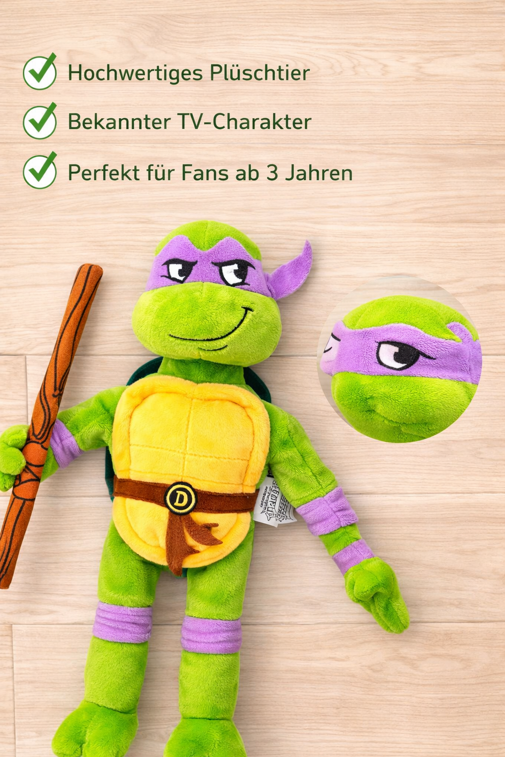 Teenage Mutant Ninja Turtles –  Donatello Plüschfigur, ca. 26 cm