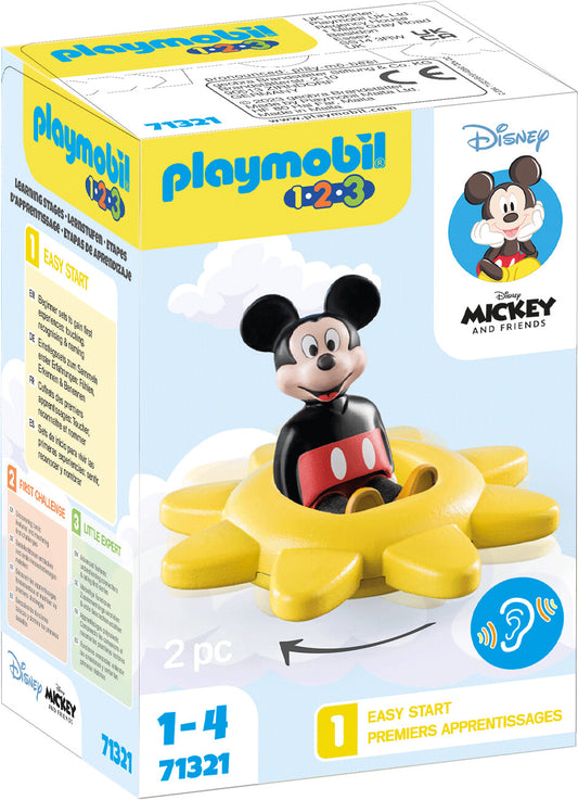 PLAYMOBIL 71321 – Disney: Mickys Drehsonne mit Rasselfunktion | 1.2.3 Spielzeug ab 18 Monaten