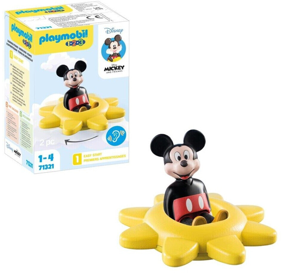 PLAYMOBIL 71321 – Disney: Mickys Drehsonne mit Rasselfunktion | 1.2.3 Spielzeug ab 18 Monaten