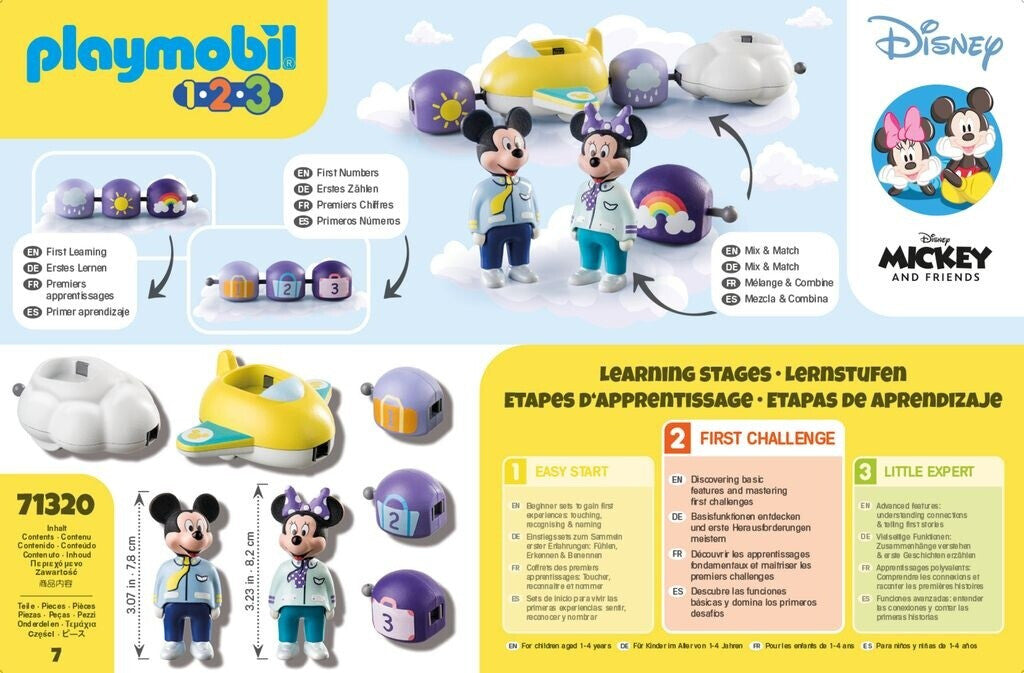 PLAYMOBIL 71320 – Disney: Mickys & Minnies Wolkenflug | 1.2.3 Set für Kleinkinder ab 18 Monaten