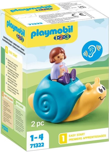 PLAYMOBIL 71322 – Schaukelschnecke mit Rasselfunktion | 1.2.3 Babyspielzeug ab 18 Monaten
